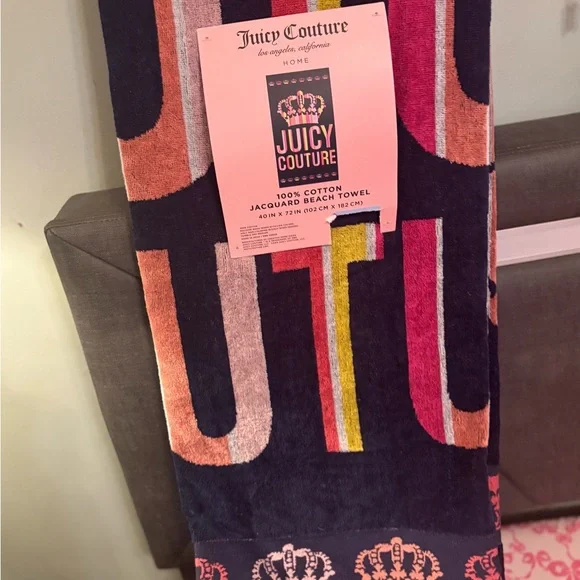 Juicy Couture Striped Cotton Towel - Picture 2 of 6